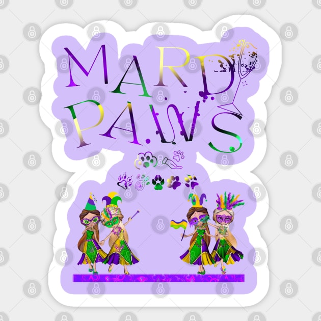 mardi gras funny dancing queen- cat T-shirt Sticker by Manifest 369